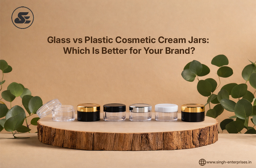 Glass vs plastic Cosmetic cream jar